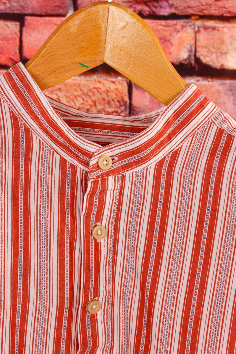 Boho Hemd kragenlos Streifen