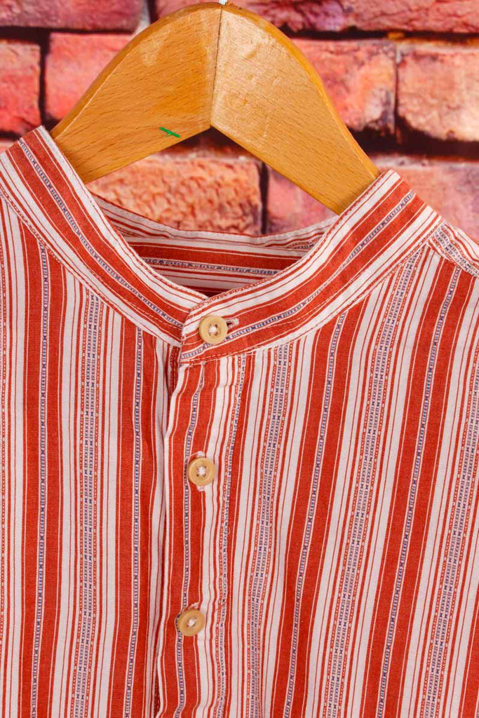 Boho Hemd kragenlos Streifen