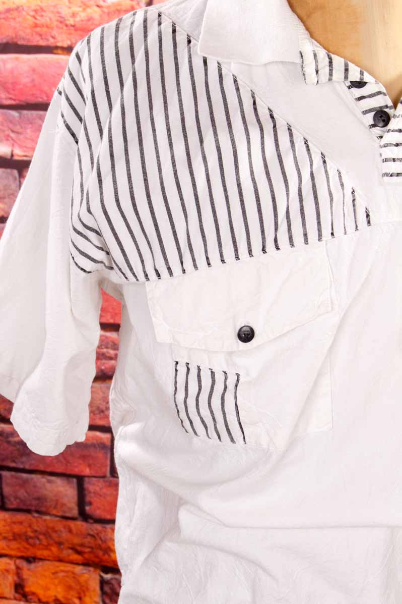 80s Poloshirt weiß
