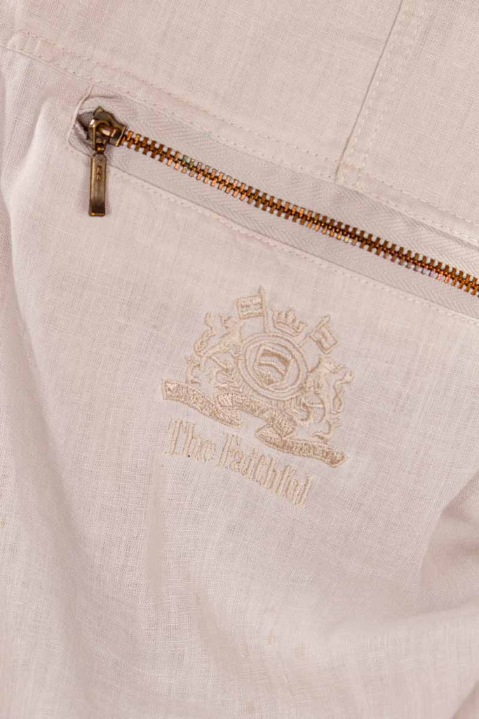 90s Poloshirt beige Leinenmix