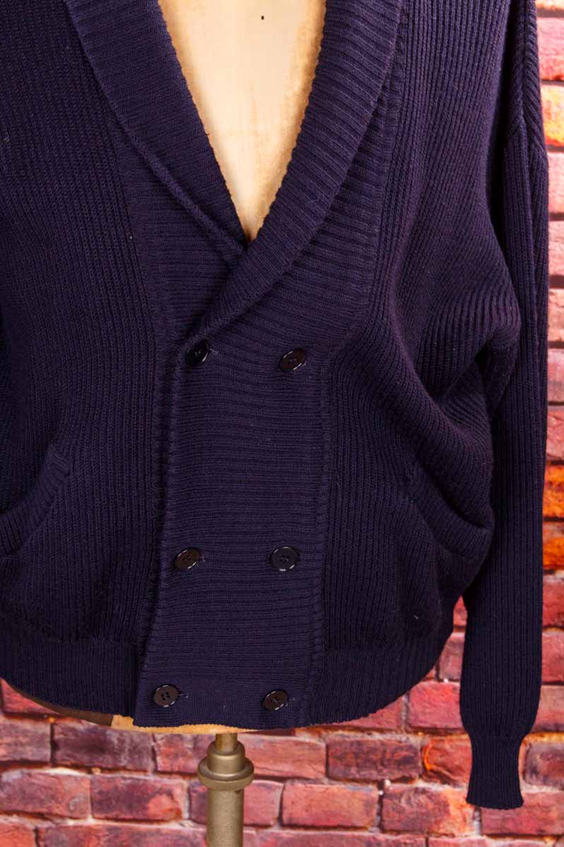Vintage Cardigan marine Wollmix