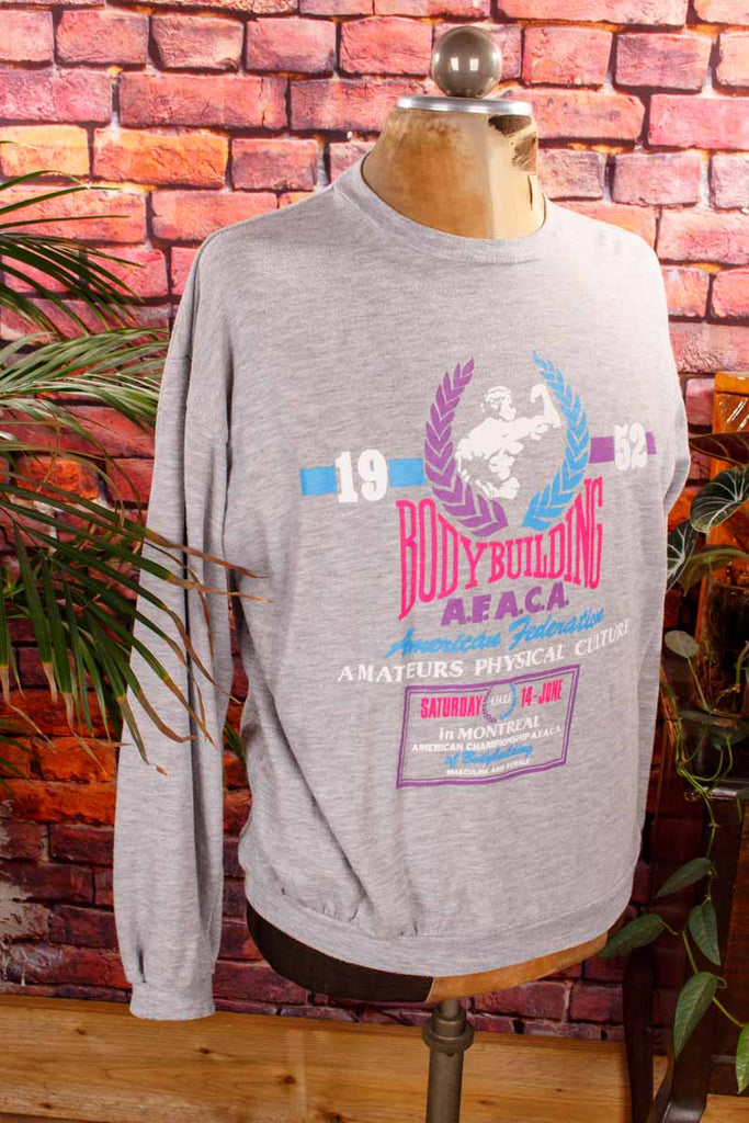 80s Bodybuilding Sweatshirt grau