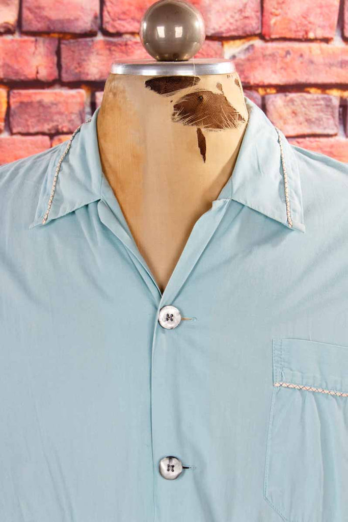 60s Nachthemd Shirt taubenblau