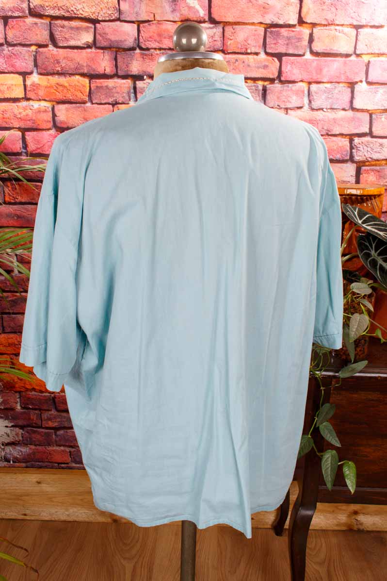 60s Nachthemd Shirt taubenblau