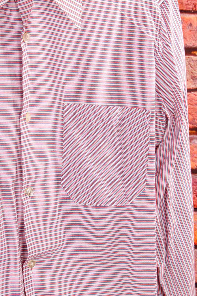 70s Hemd rot blau Streifen
