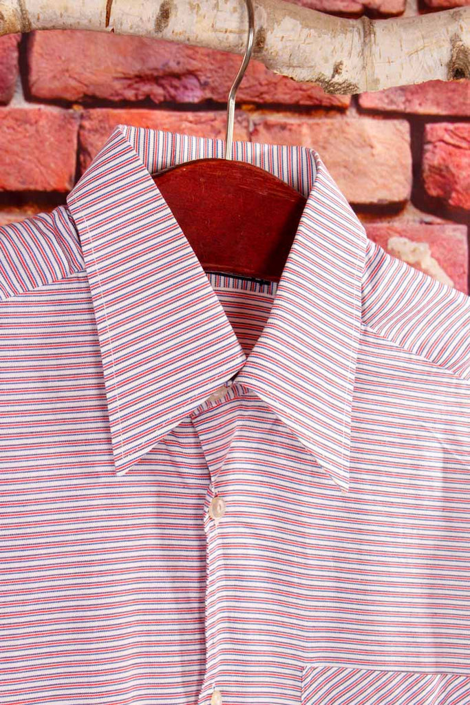 70s Hemd rot blau Streifen