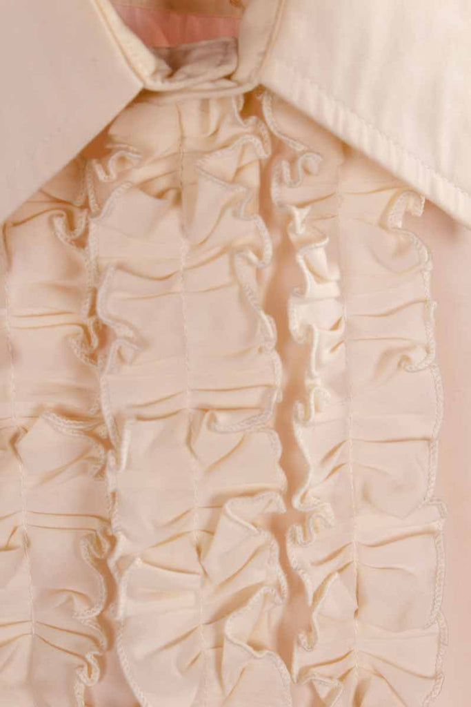 70s Rüschenhemd creme