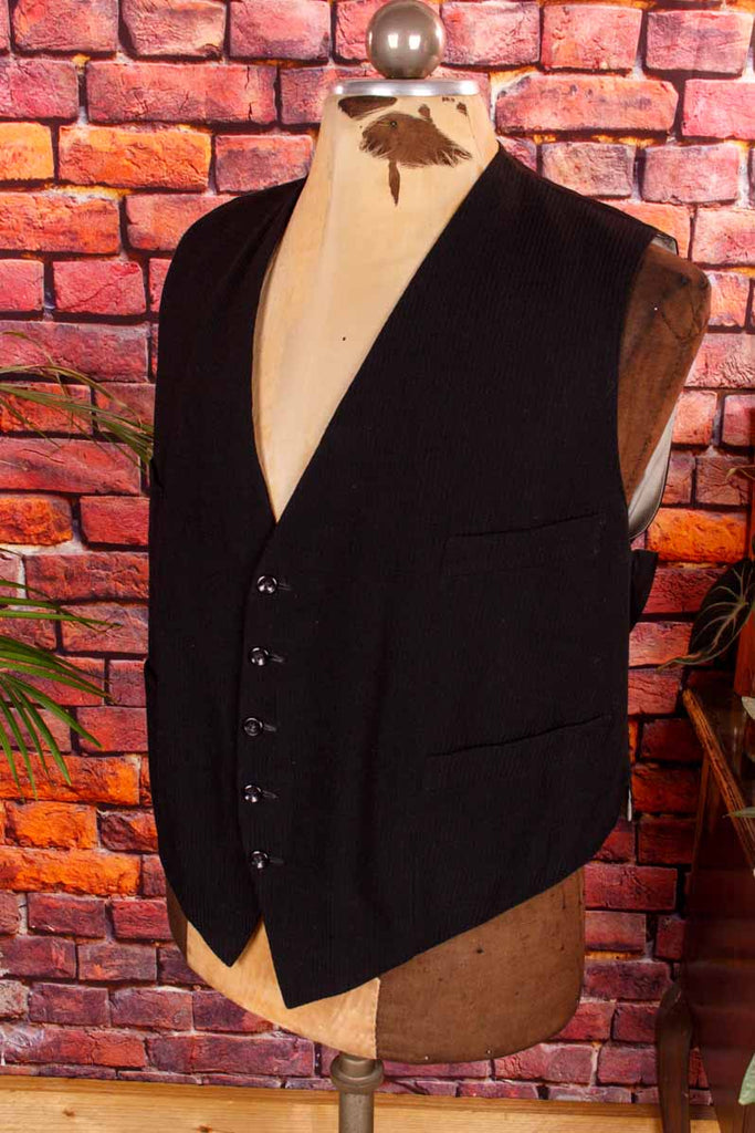 Vintage Weste schwarz Nadelstreif