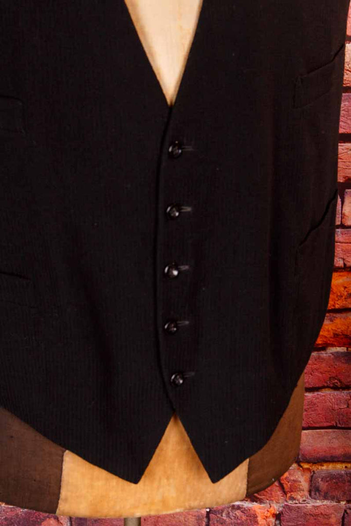 Vintage Weste schwarz Nadelstreif