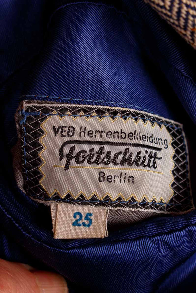 DDR Tweed Sakko beige kariert