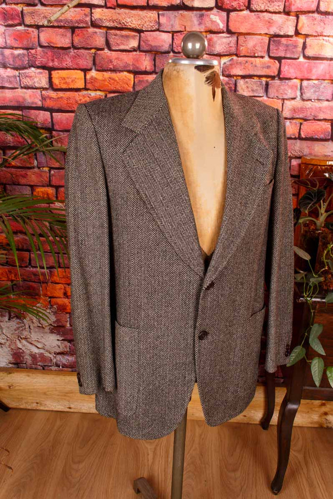70s Tweed Sakko Fischgrät