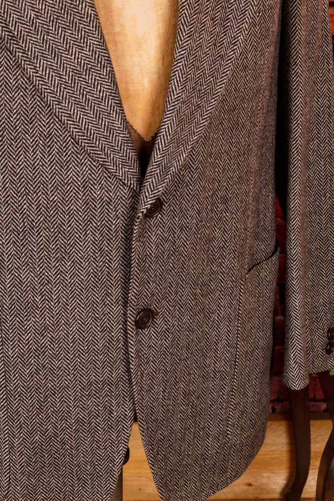 70s Tweed Sakko Fischgrät