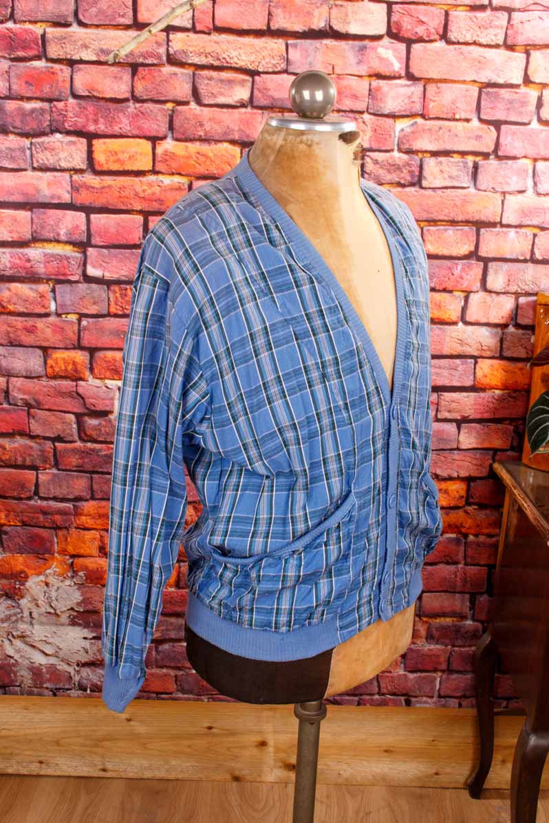 80s Blouson blau kariert