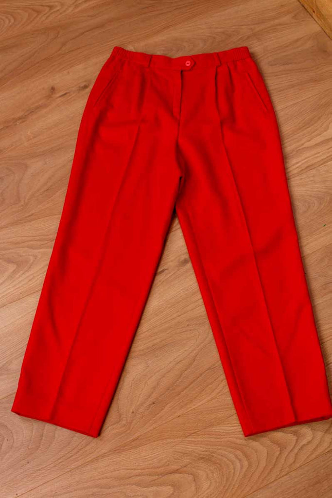 Woll Hose rot Bügelfalte