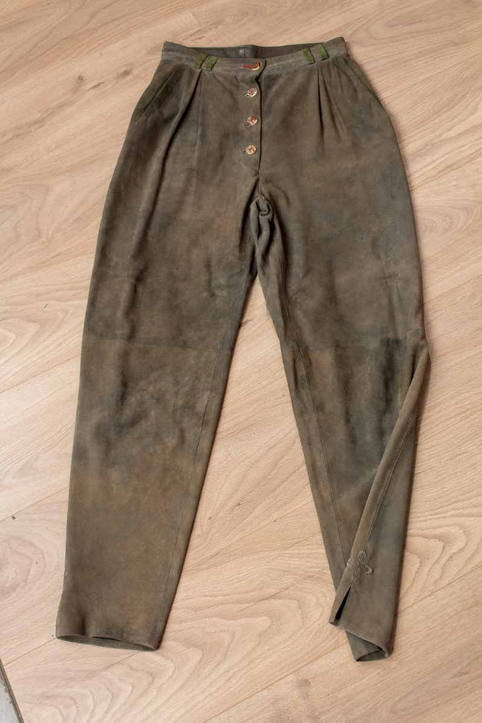 Ziegenvelours Lederhose Diana Antik