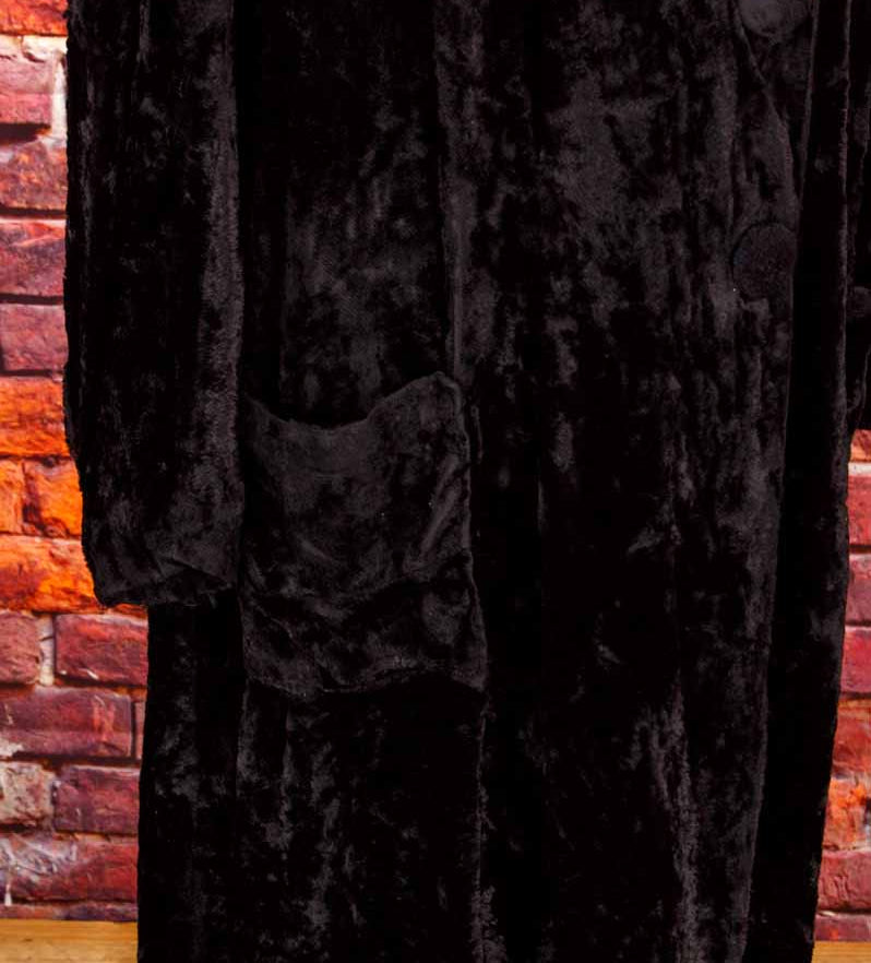 1920s Plüschfell Mantel schwarz