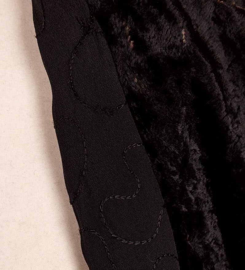 1920s Plüschfell Mantel schwarz