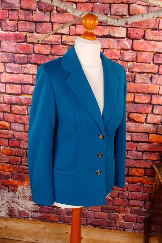 70s Wollmix Blazer türkis petrol