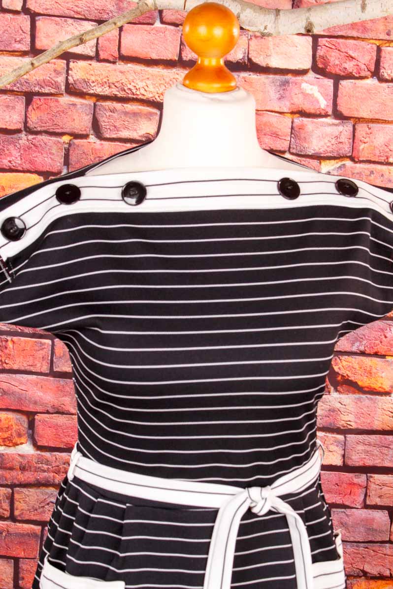 80s Stretch Sommerkleid Ringel
