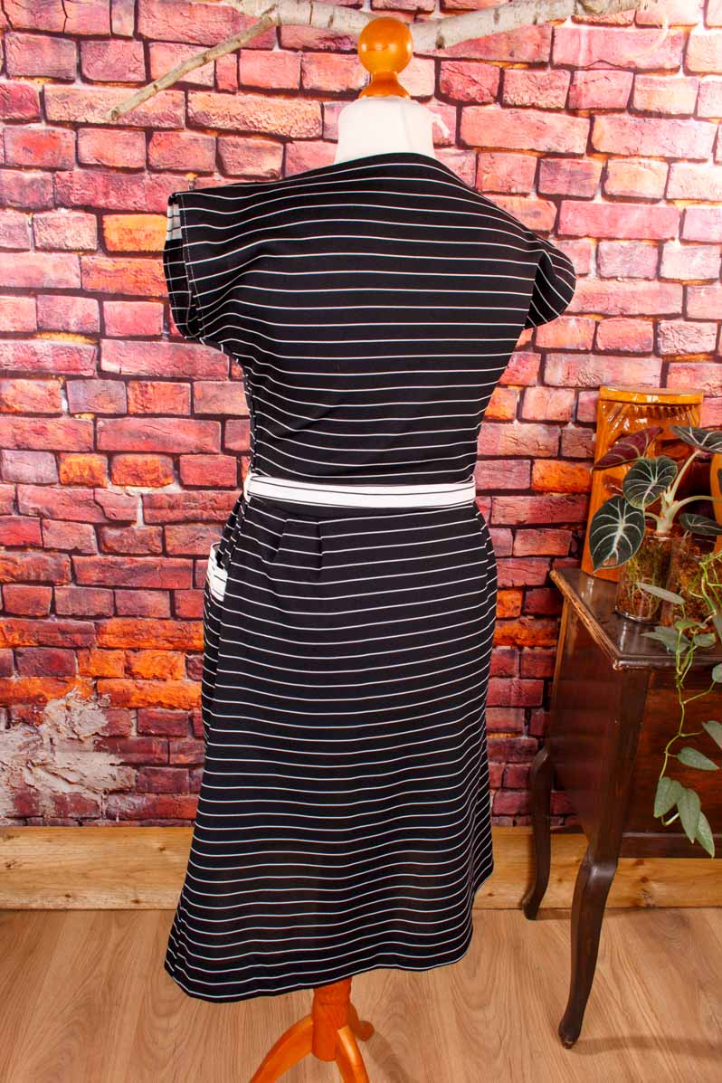 80s Stretch Sommerkleid Ringel