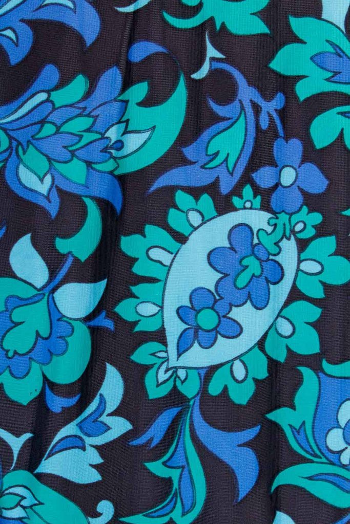 Nylon Morgenrock Morgenmantel Blumen