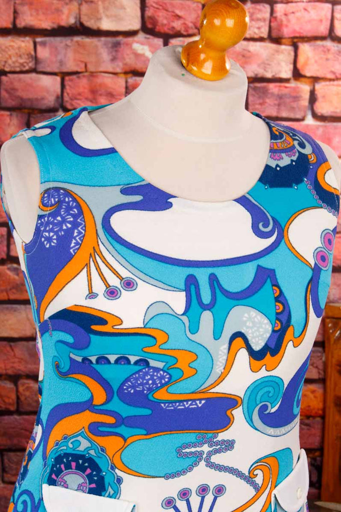 60s Minikleid türkis