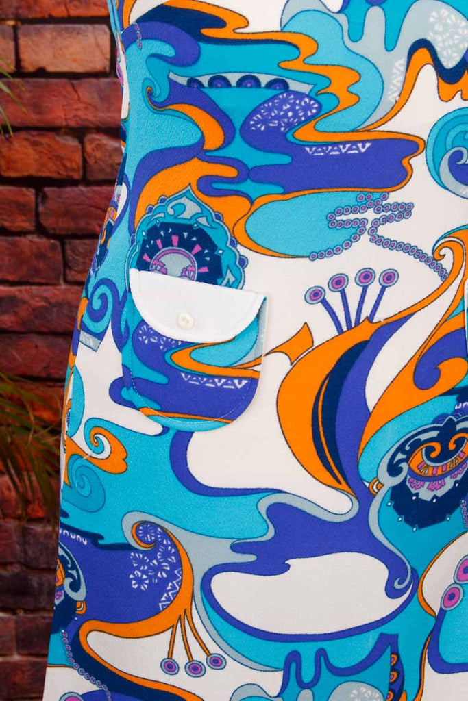 60s Minikleid türkis