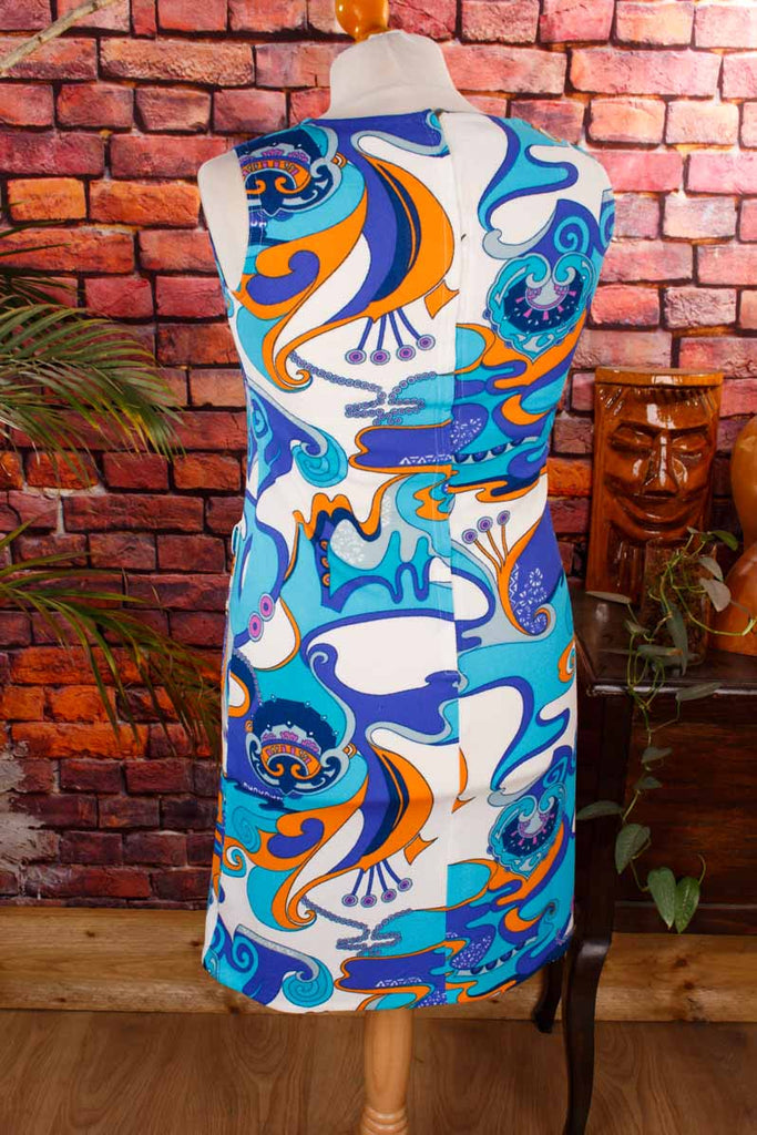 60s Minikleid türkis