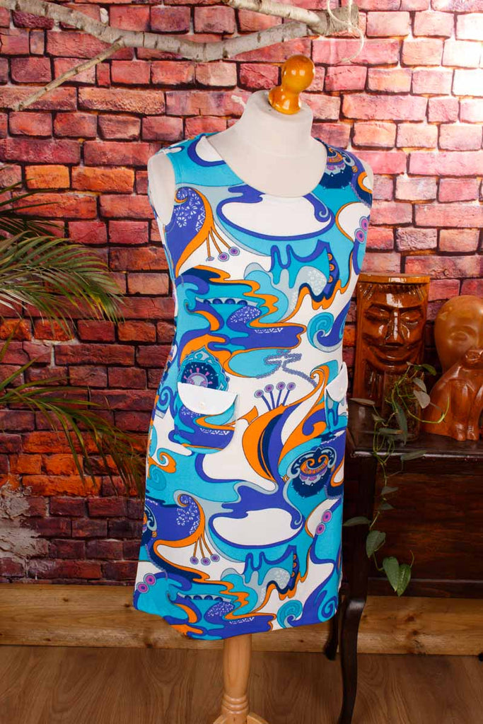 60s Minikleid türkis