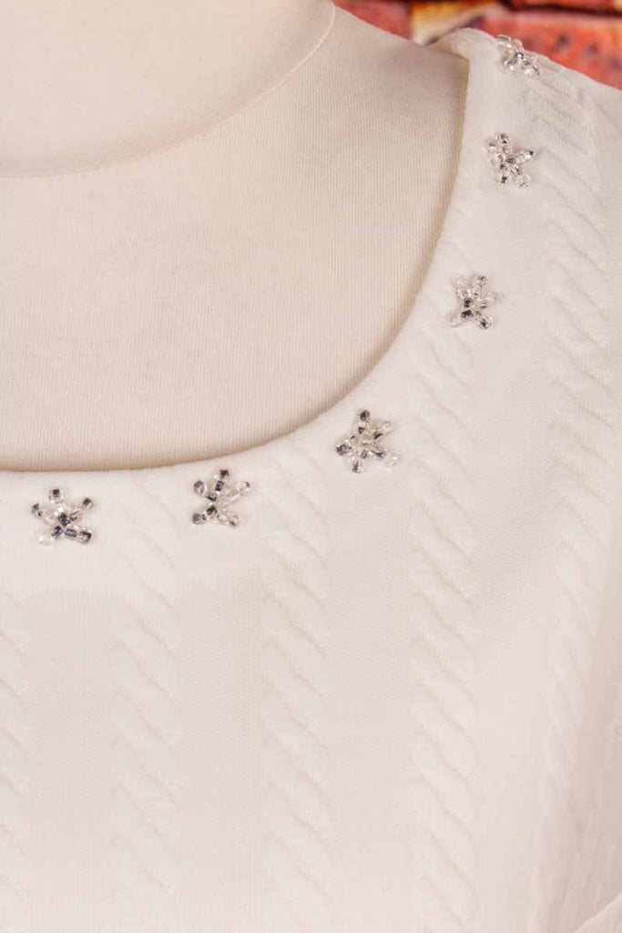 60s Minikleid weiß Perlen