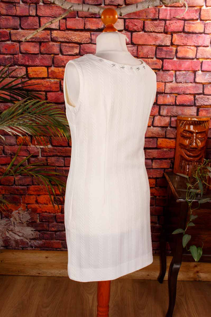 60s Minikleid weiß Perlen