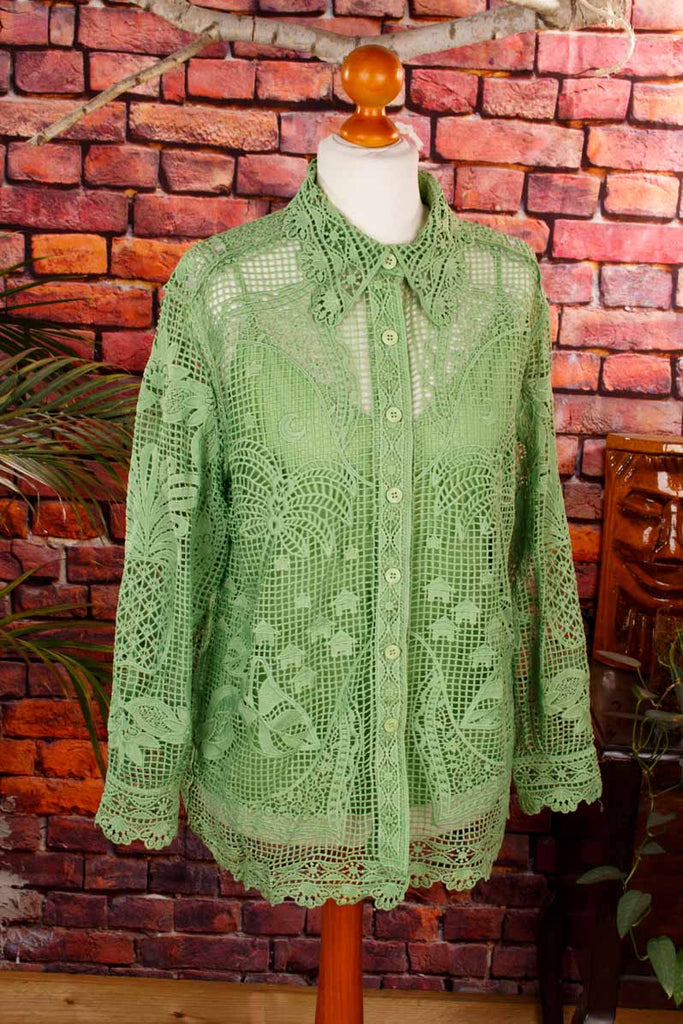 FARM Rio Green Guipire Shirt