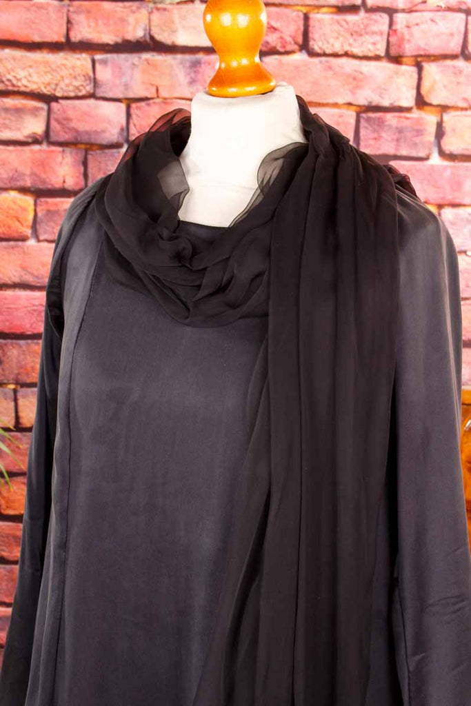 Seidenkleid schwarz + Chiffon