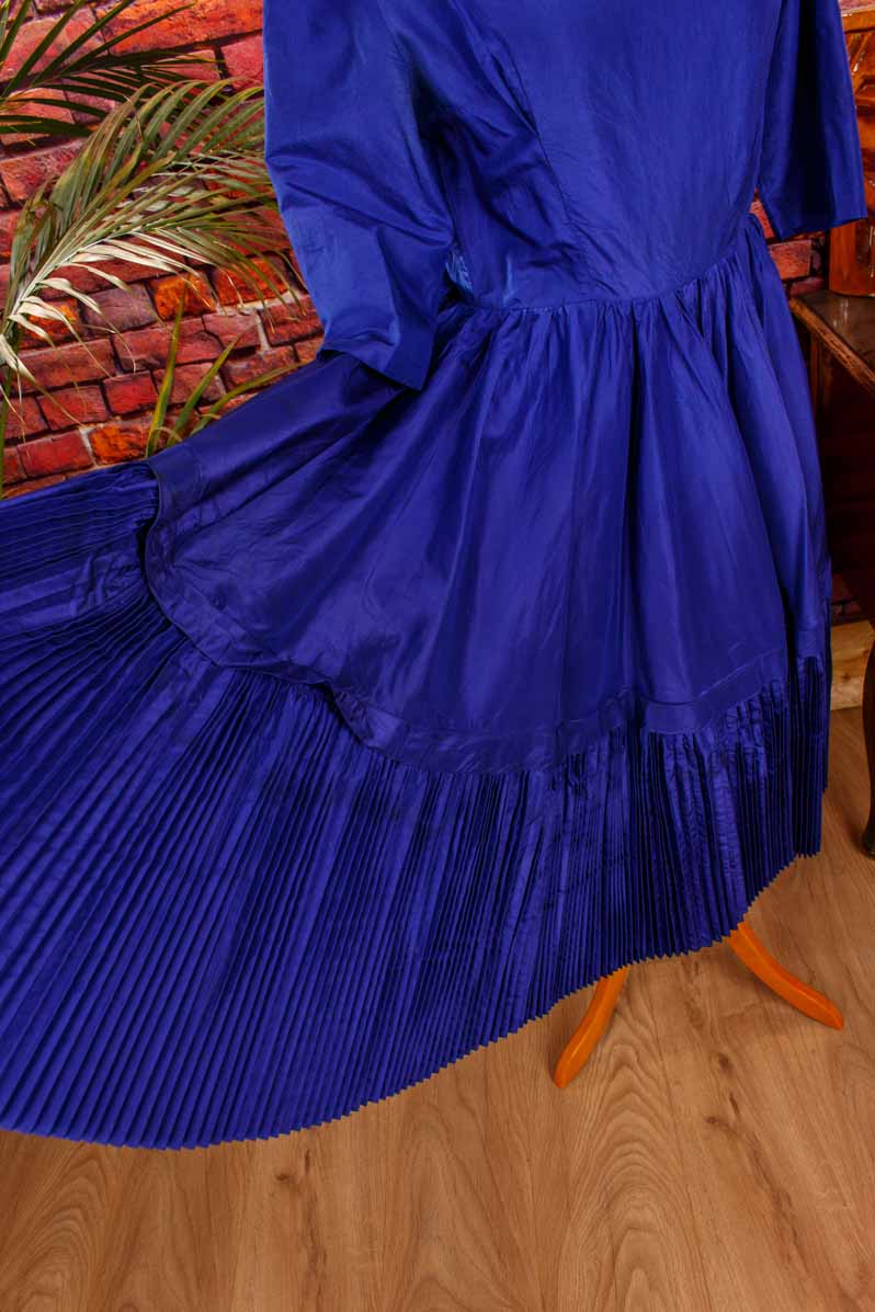 Petticoatkleid blau Taft + Plissee