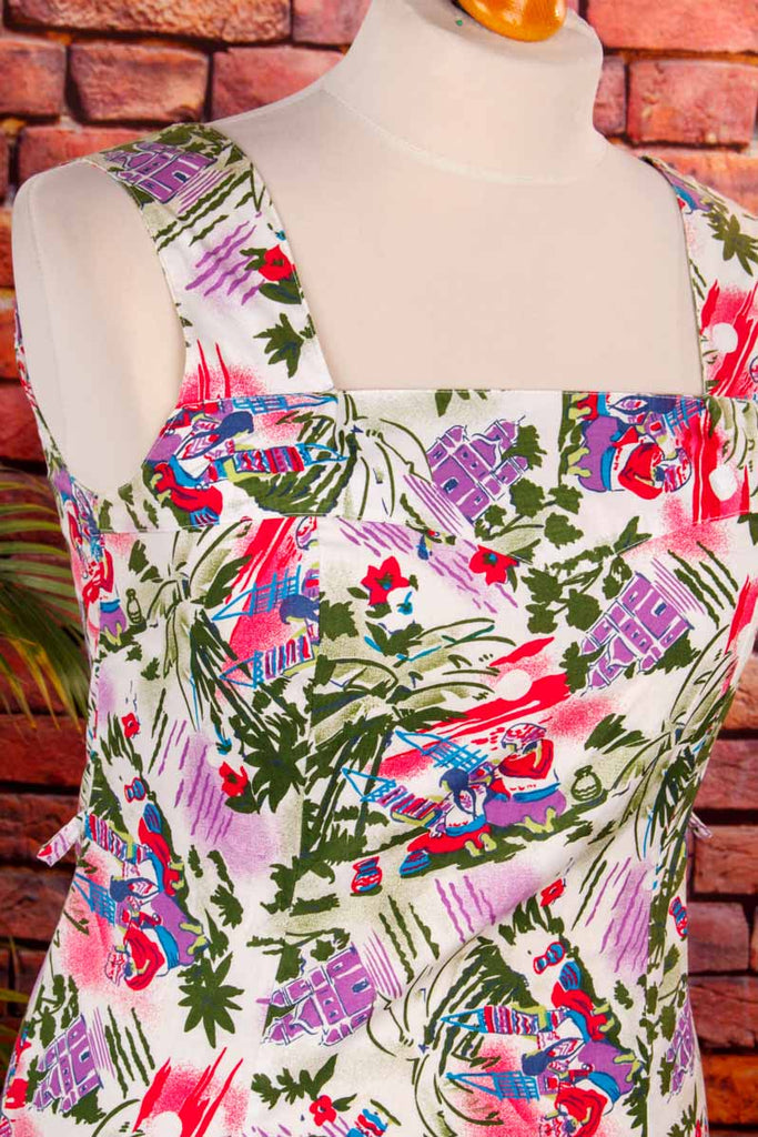 80s Sommerkleid Baumwolle