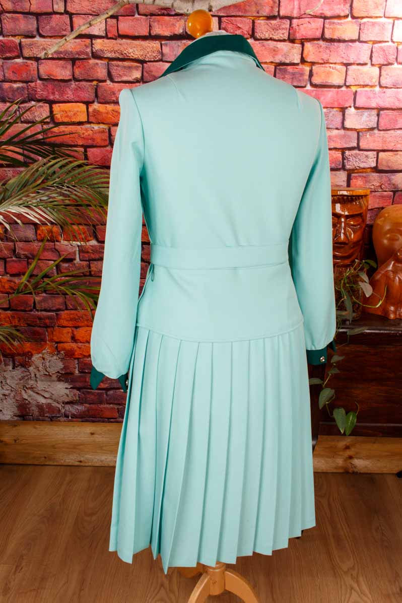 70s Schlagerkleid türkis
