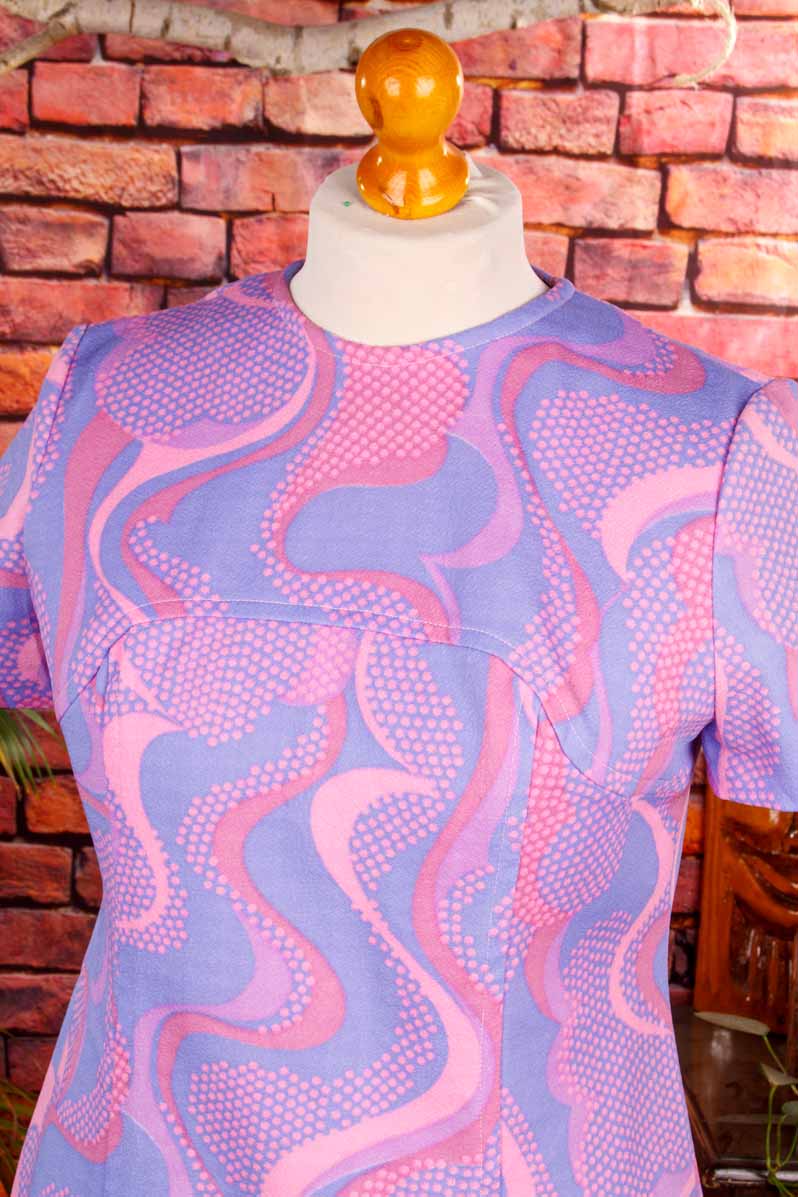 60s Disco Kleid Neon lila
