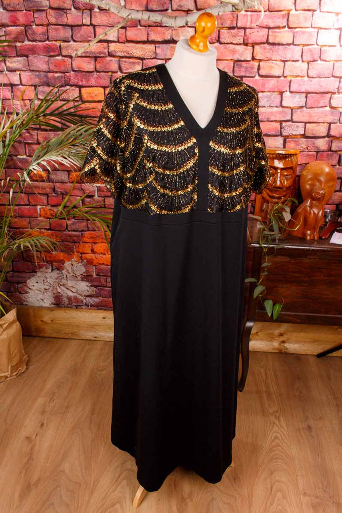Vintage Abendkleid schwarz gold
