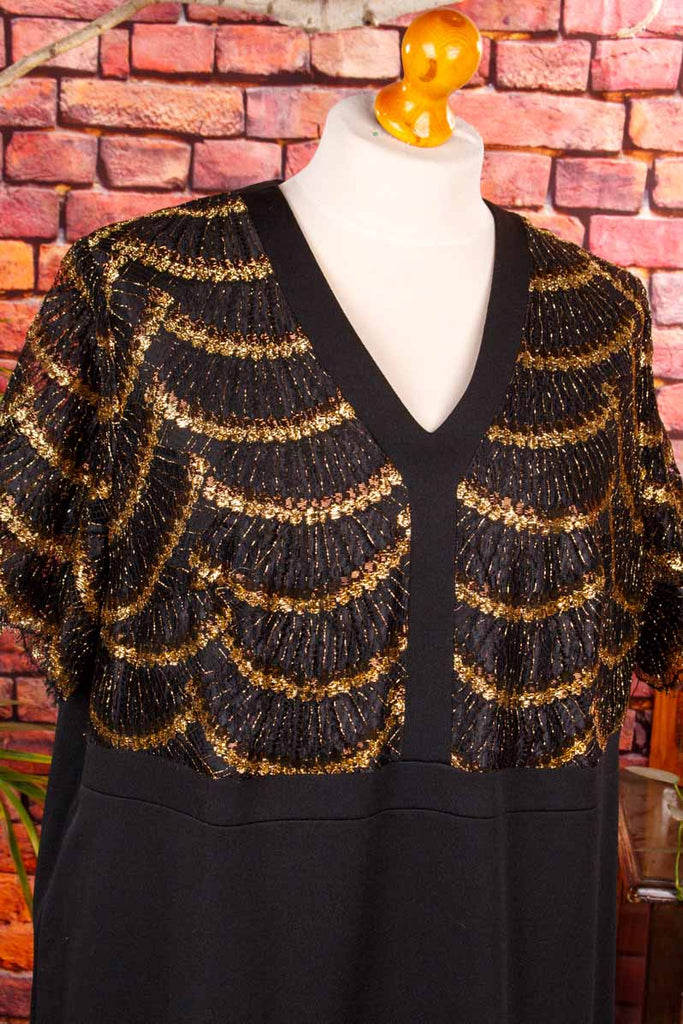 Vintage Abendkleid schwarz gold