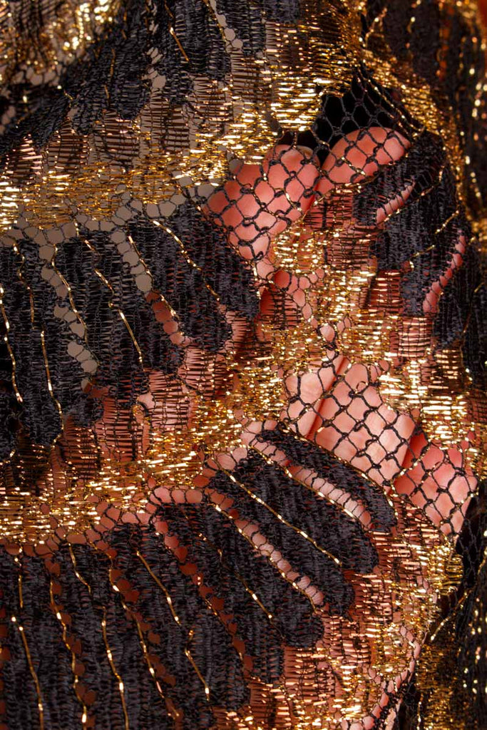 Vintage Abendkleid schwarz gold