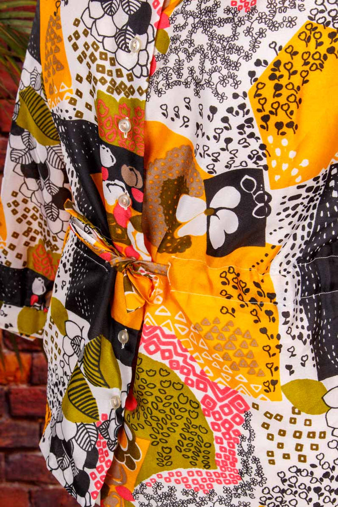 Megakragen Bluse bunt Muster