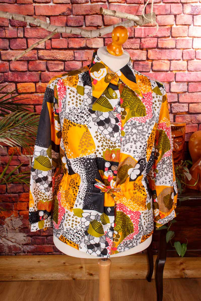 Megakragen Bluse bunt Muster