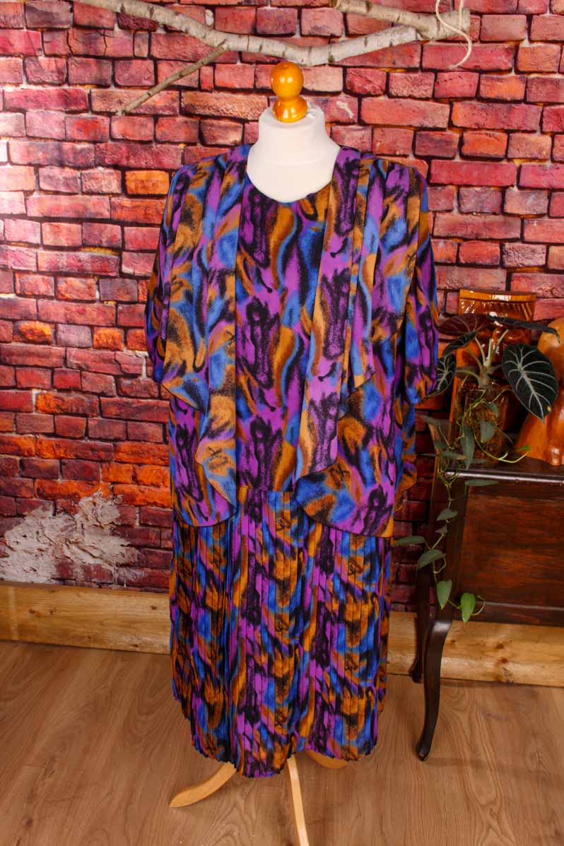 80s Kleid bunt Lagenlook