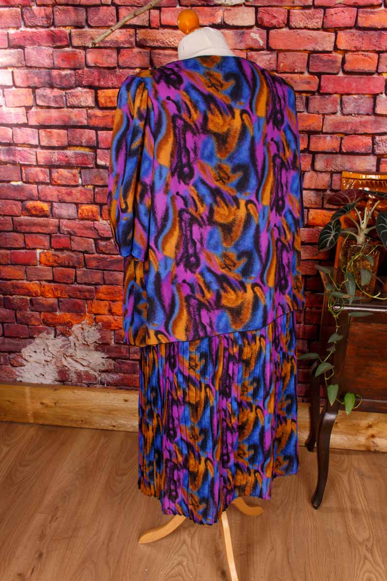 80s Kleid bunt Lagenlook
