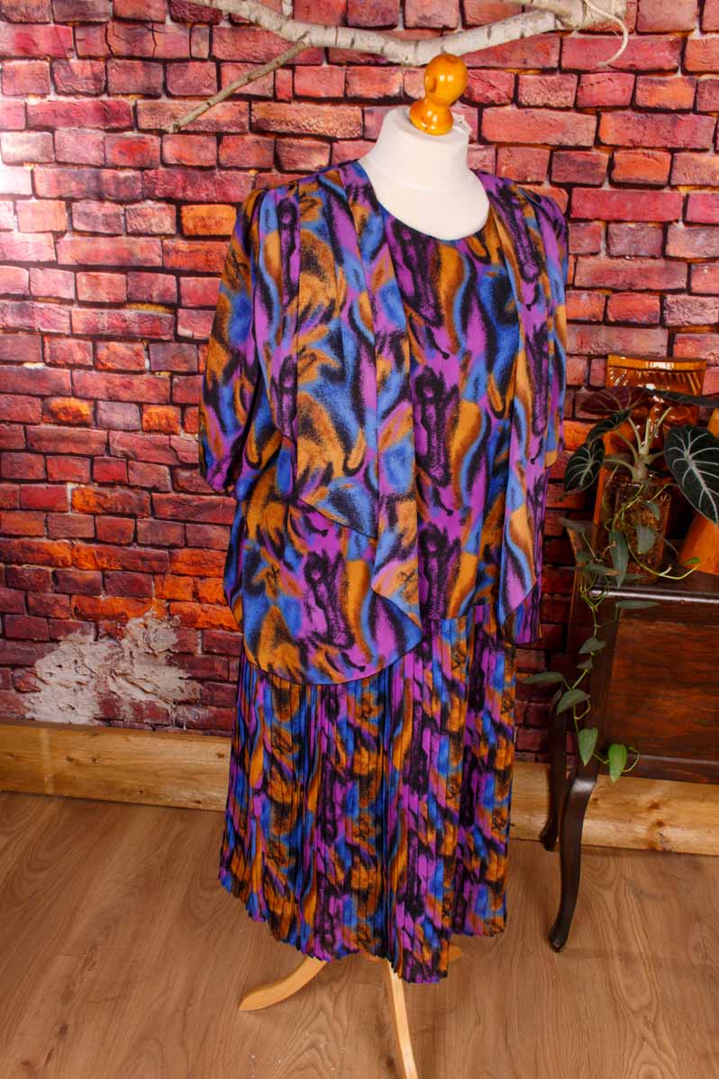 80s Kleid bunt Lagenlook