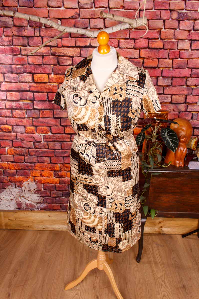 Schlager Kleid beige Baumwolle