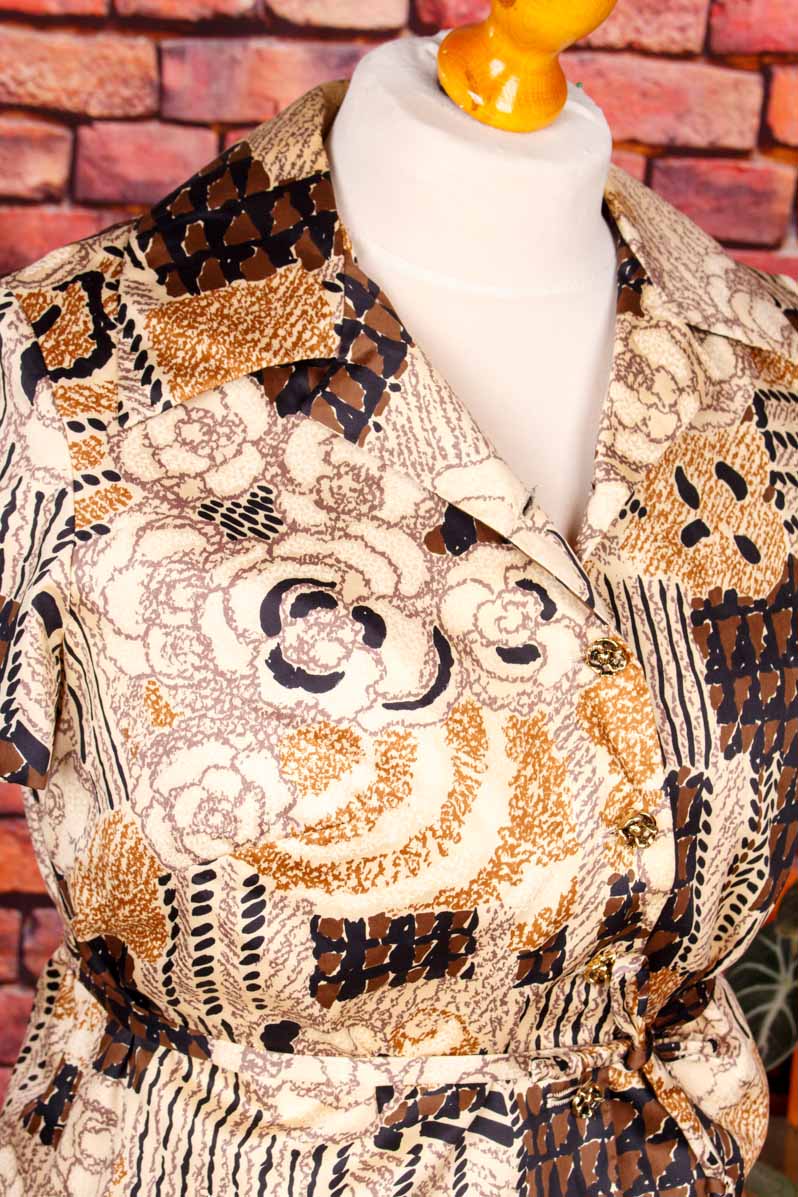 Schlager Kleid beige Baumwolle
