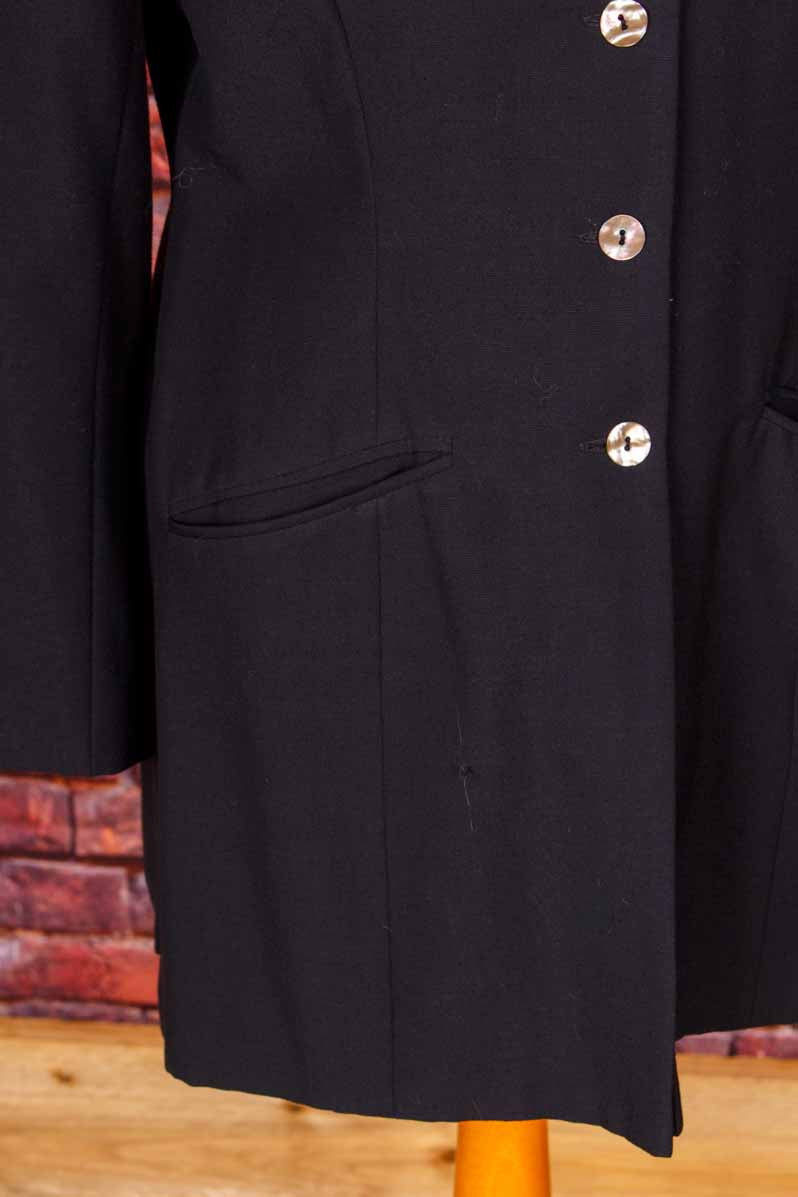 Longblazer schwarz Stehkragen