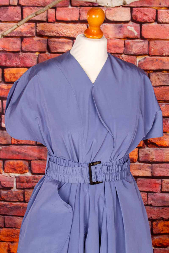 AKIRANAKA drapiertes Kleid blau