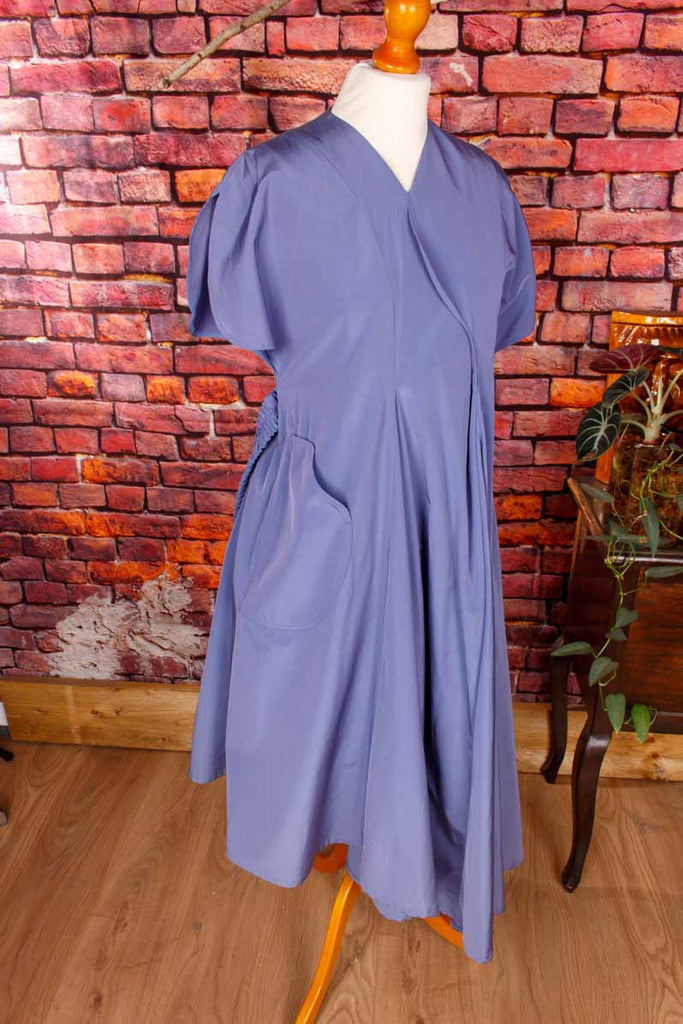 AKIRANAKA drapiertes Kleid blau